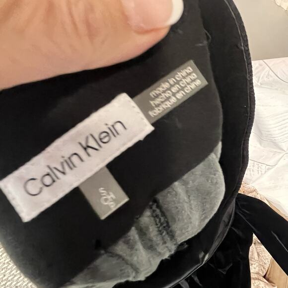 Calvin Klein Faux Leather Skirt Women's Small Black A-Line Stretch Knee-Length - Picture 8 of 8